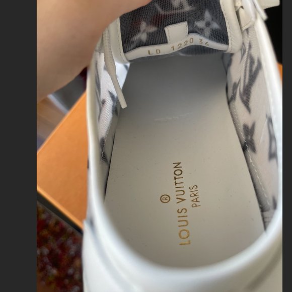 Louis Vuitton White Monogram Mesh And Leather Stellar Lace Up Sneakers - Picture 15 of 16